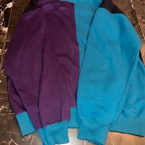 Vintage colorblock cheetah mervyns large teal 80s sweatshirt Crewneck